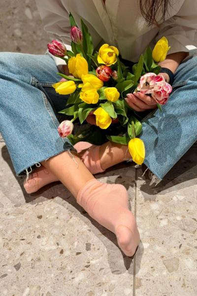 Women's ankle socks with logo design, 2-pack