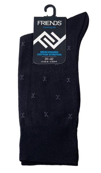 Men's mercerized cotton dress socks with pattern