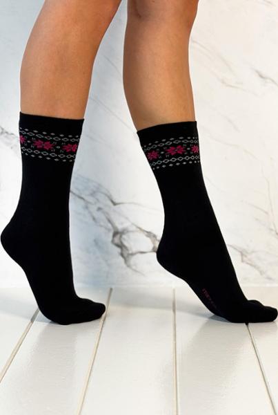 Women's cotton thermo socks with pattern
