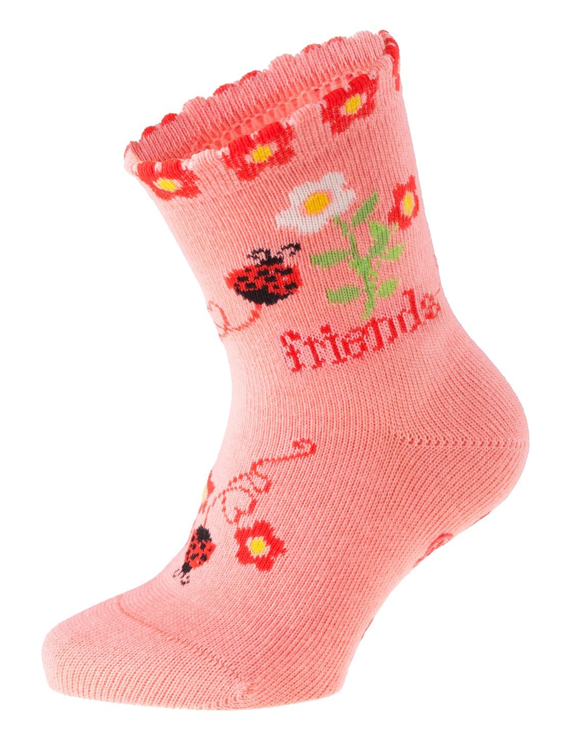 Girls' non-slip socks with motifs