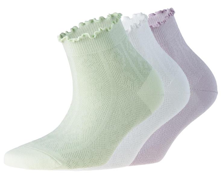 Женские носки до щиколотки с сетчатым узором, 3 пары