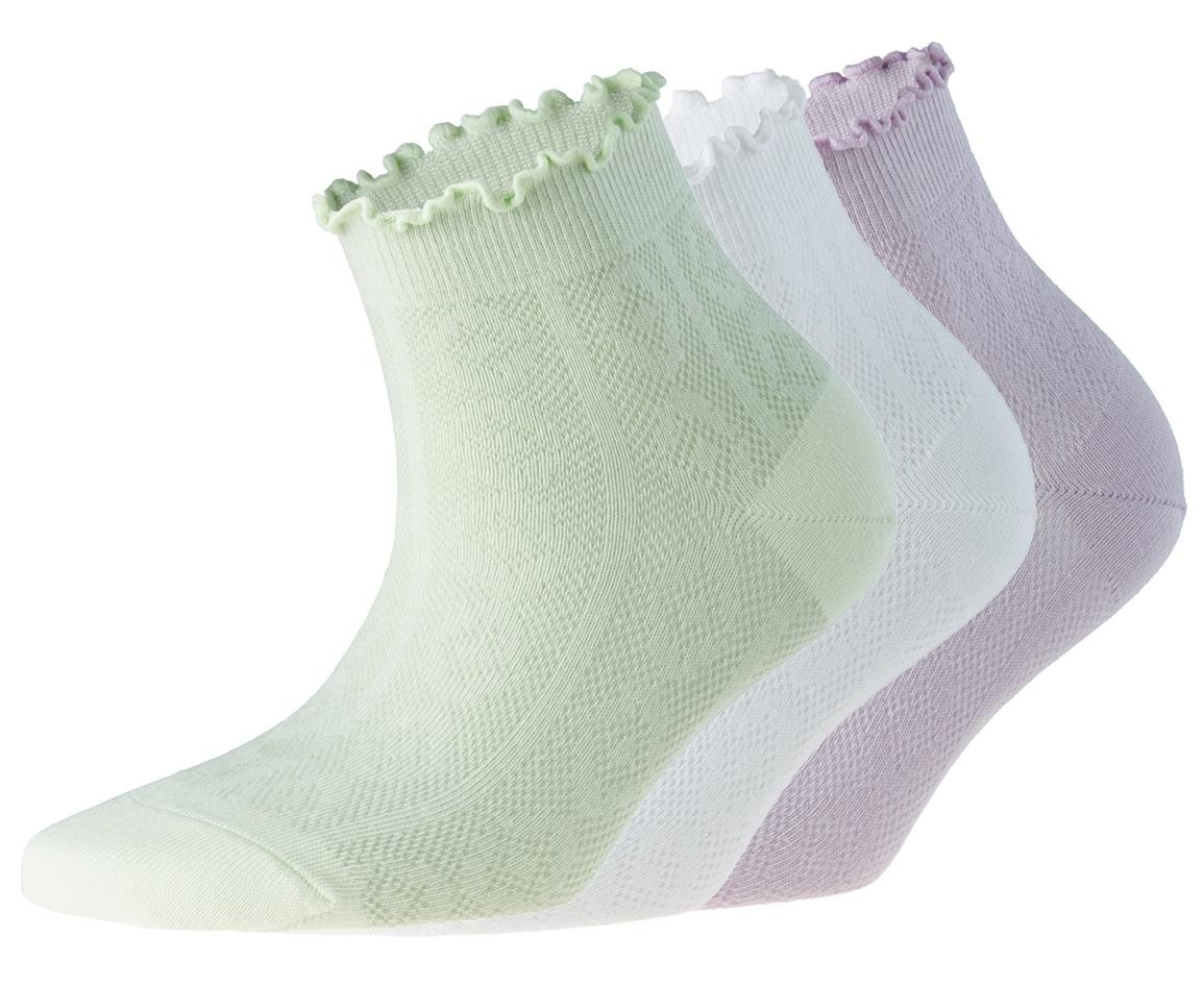 Женские носки до щиколотки с сетчатым узором, 3 пары