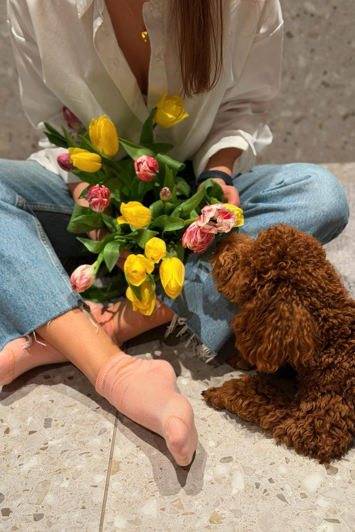Women's ankle socks with logo design, 2-pack