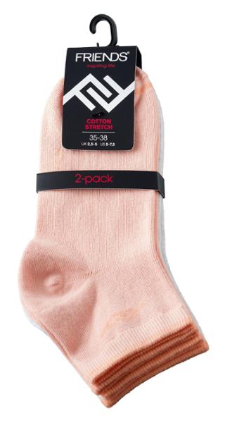 Women's ankle socks with logo design, 2-pack