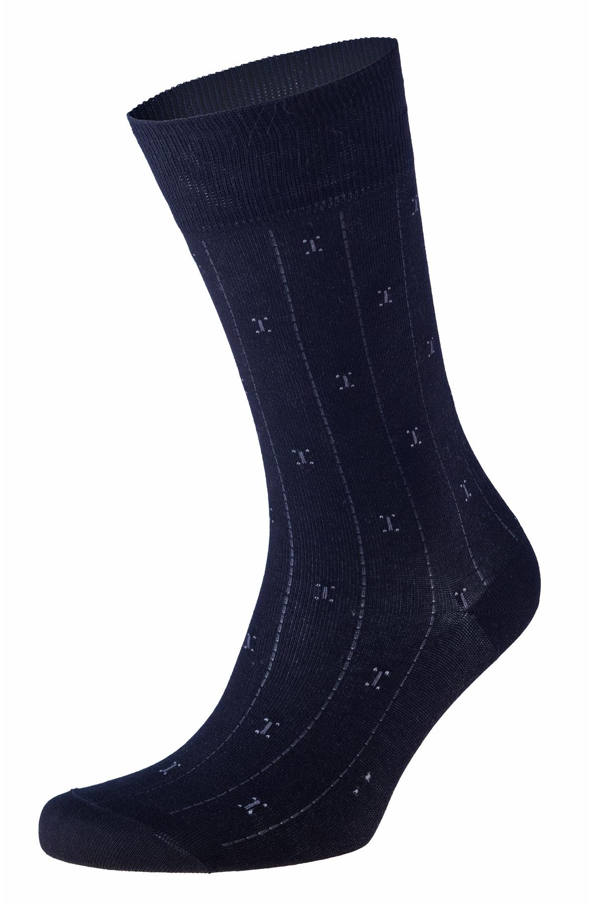 Men's mercerized cotton dress socks with pattern